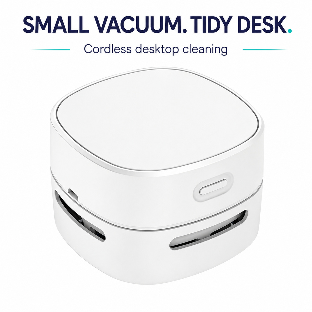 Mini Desktop Vacuum Cleaner For Eraser Dust - เครื่องดูดฝุ่นขนาดเล็กแบบไร้สายสำหรับทำความสะอาดฝุ่นบนโต๊ะทำงาน เหมาะสำหรับเศษยางลบ เศษกระดาษ และการทำความสะอาดโต๊ะในบ้าน สำนักงาน หรือห้องเรียน