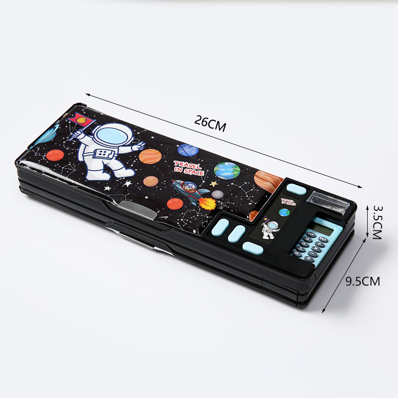 Scientific Calculator For Secondary School - กล่องเครื่องเขียนพลาสติกเครื่องคิดเลขในตัวสําหรับนักเรียนชั้นประถมศึกษากล่องดินสอเปิดสองด้าน Creative Multi-Functional