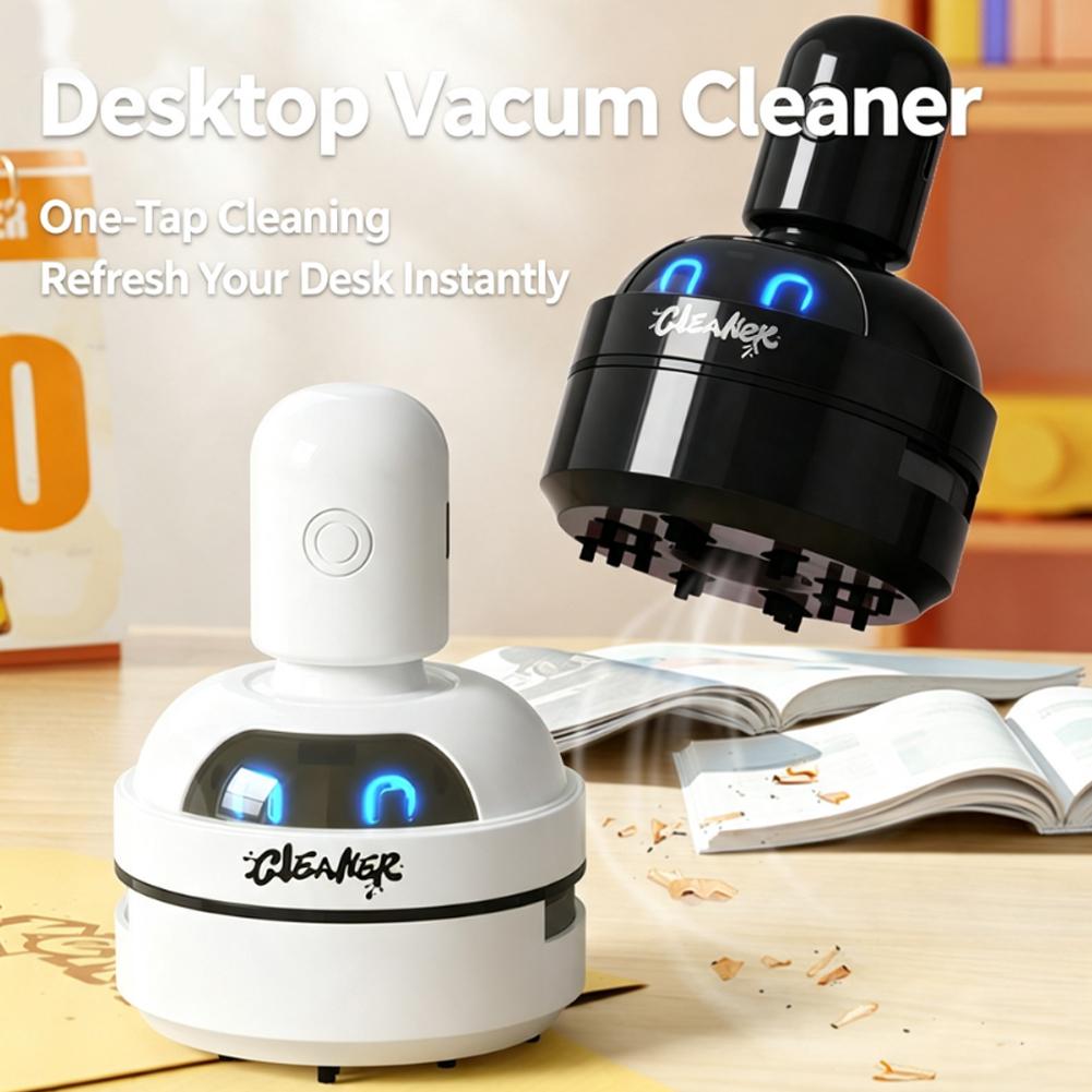 Mini Desktop Vacuum Cleaner For Eraser Dust - เครื่องดูดฝุ่นขนาดเล็กแบบพกพาไร้สายสำหรับทำความสะอาดโต๊ะทำงาน คีย์บอร์ด เศษดินสอ เศษยางลบ และฝุ่นบนคีย์บอร์ด ชาร์จผ่าน
