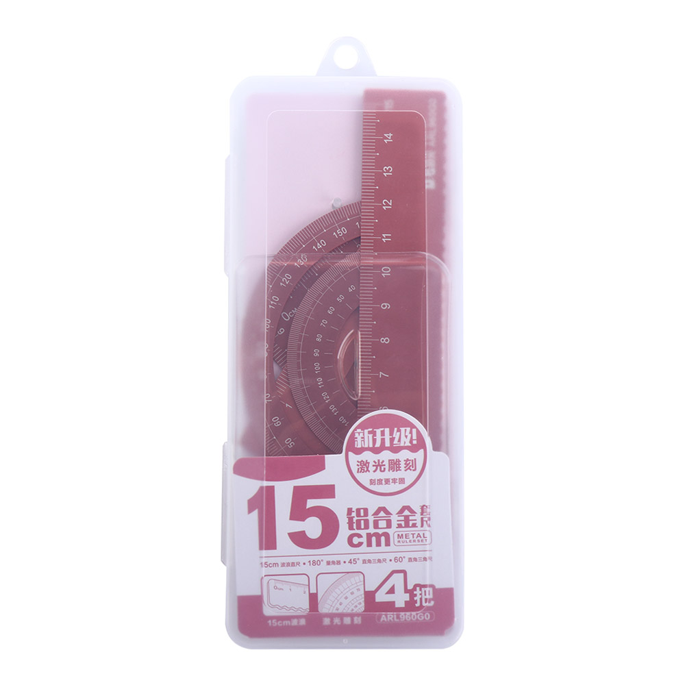 Math Geometry Set With Compass - ชุดเครื่องเขียนสำหรับนักเรียน ชุดวงเวียน ไม้บรรทัดโลหะ ไม้บรรทัดอลูมิเนียม สำหรับเรียนคณิตศาสตร์ สอบ