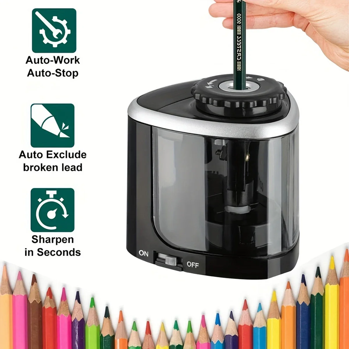 เครื่องเหลาดินสอไฟฟ้าแบบตั้งโต - Electric Pencil Sharpener Usb บทวิจารณ์และราคา