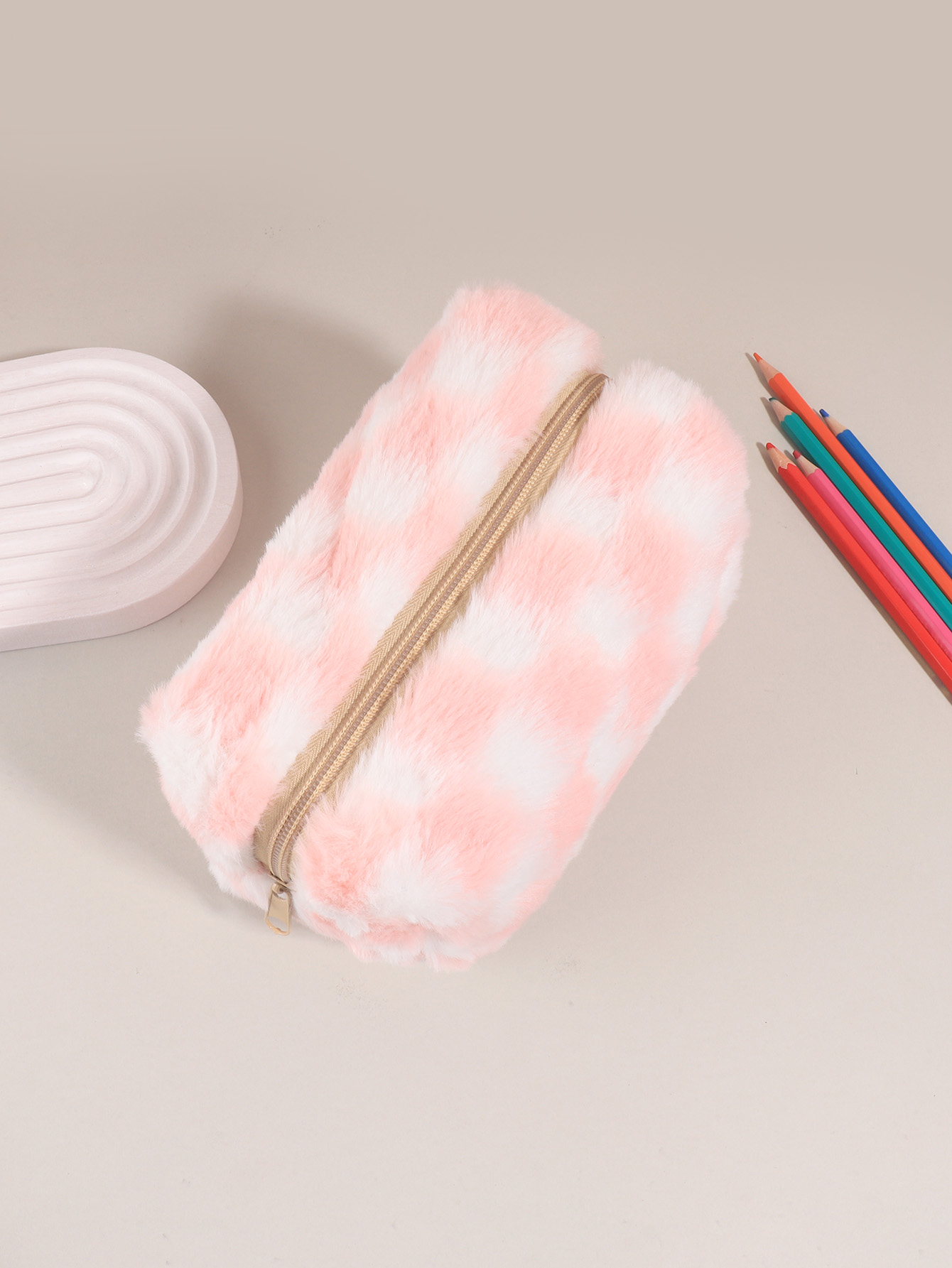กระเป๋าใส่ดินสอลายตารางหมากรุก - Aesthetic Large Pencil Case Pouch บทวิจารณ์และราคา