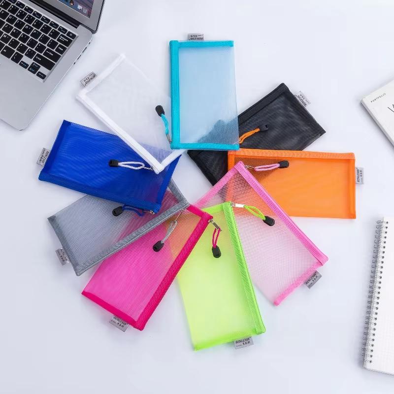 กระเป๋าใส่ดินสอแบบตาข่ายซิปทนท - Clear Mesh Pencil Pouch For Exam บทวิจารณ์และราคา