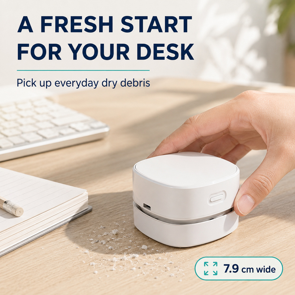 เครื่องดูดฝุ่นแบบพกพาสำหรับโต๊ - Mini Desktop Vacuum Cleaner For Eraser Dust บทวิจารณ์และราคา