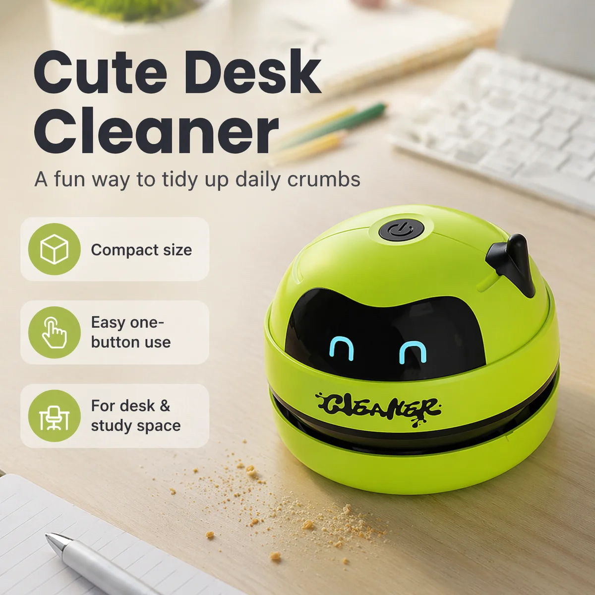เครื่องดูดฝุ่นขนาดเล็กแบบตั้งโ - Mini Desktop Vacuum Cleaner For Eraser Dust บทวิจารณ์และราคา