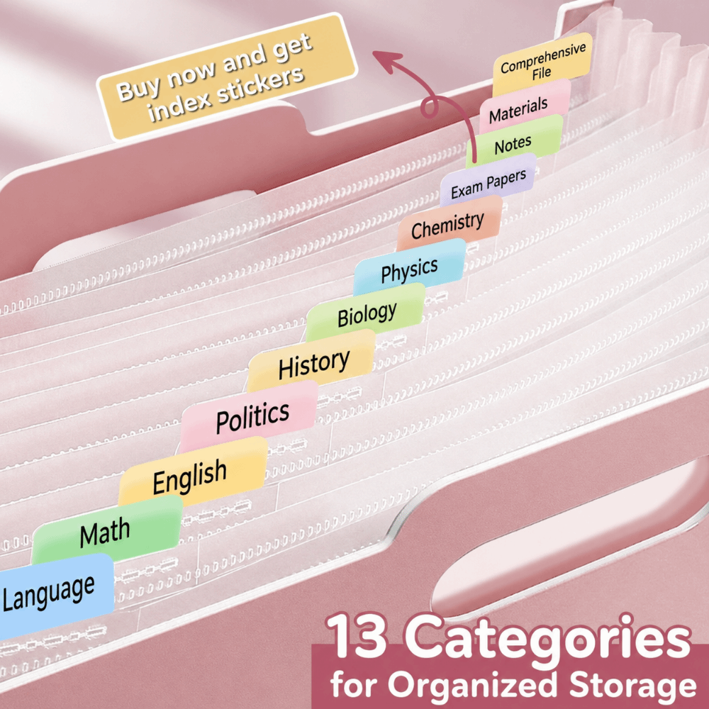 แฟ้มเอกสารแบบขยายได้ 13 ช่อง ข - Expandable Accordion File Folder 13 Pockets บทวิจารณ์และราคา