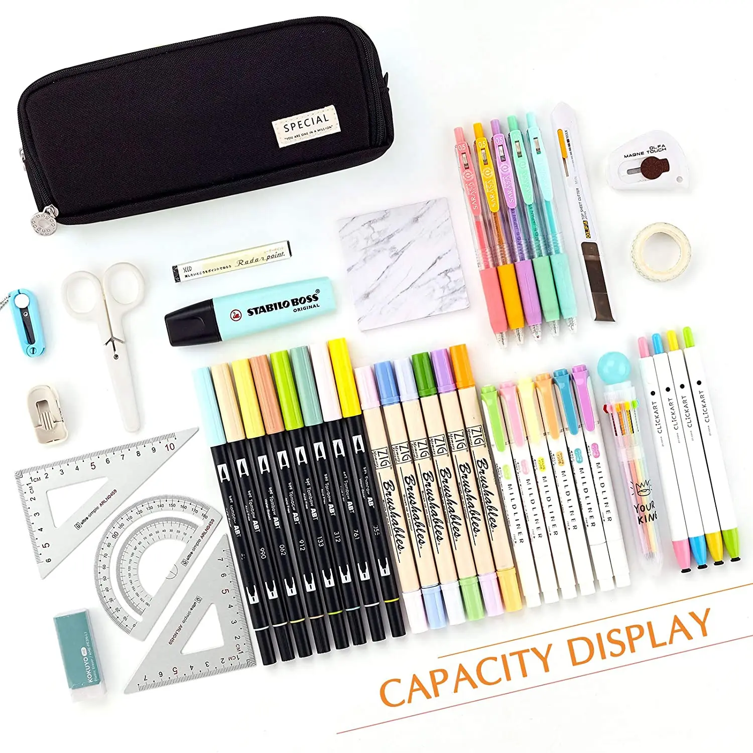 กล่องดินสอความจุขนาดใหญ่กระเป๋ - Aesthetic Large Pencil Case Pouch บทวิจารณ์และราคา