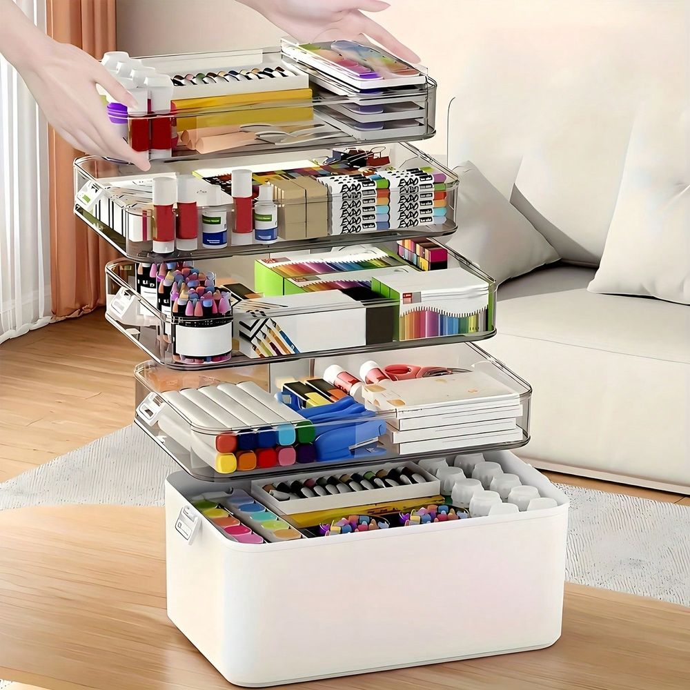 กล่องจัดเก็บยาแบบโปร่งใสหลายชั - Stationery บทวิจารณ์และราคา